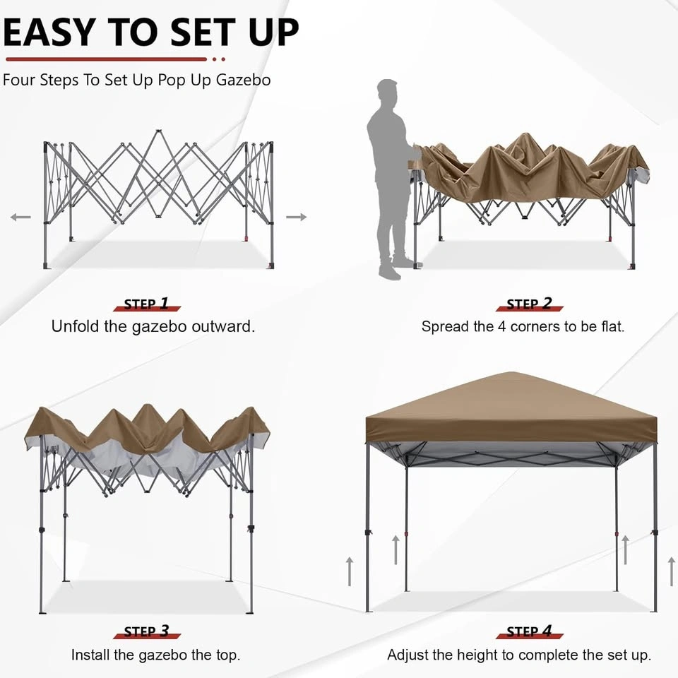 10x10 Pop Up Canopy Tent – Beige – New In Box - photo 2