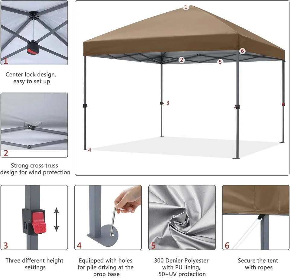 10x10 Pop Up Canopy Tent – Beige – New In Box - photo 3