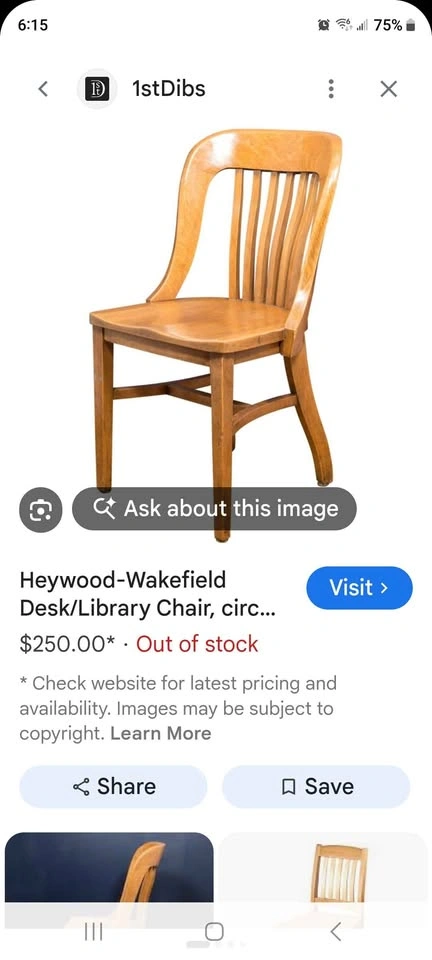 H Krug Vintage Solid Oak Desk Chair - photo 4