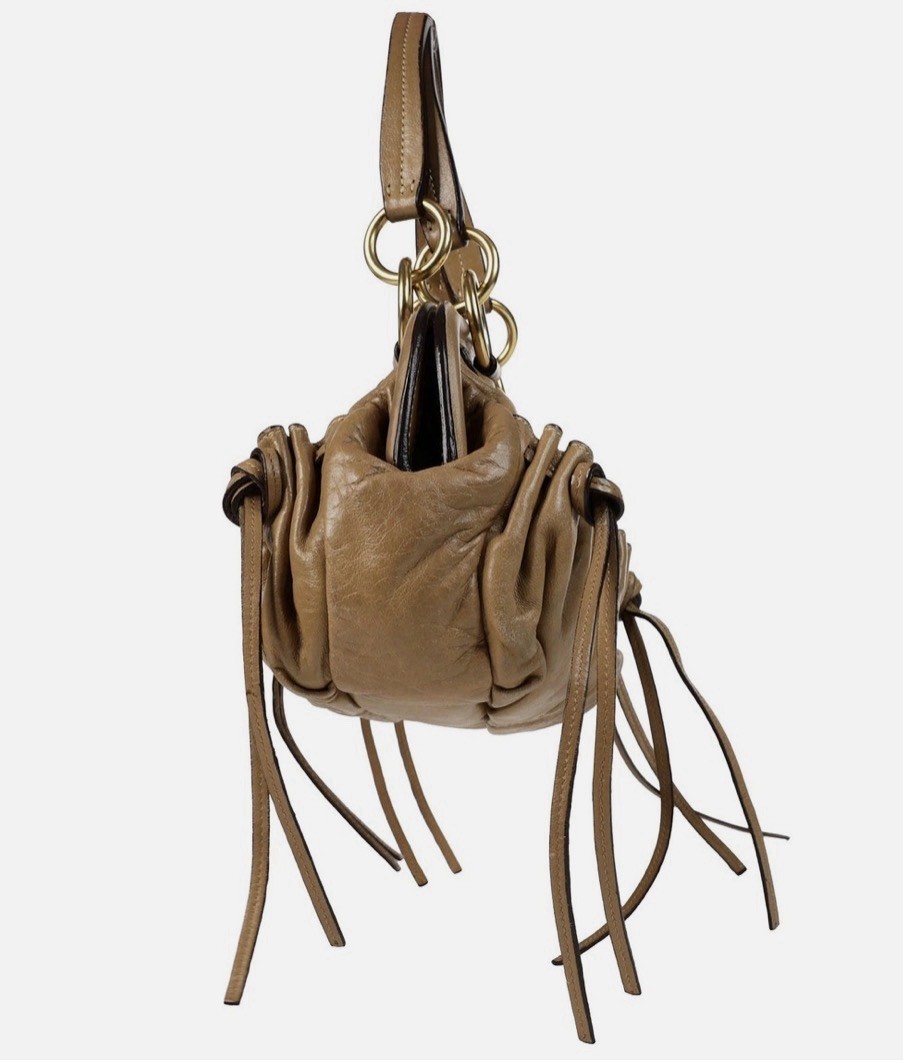 Miu Miu Beige Leather Shoulder Bag - Gold Hardware - photo 3