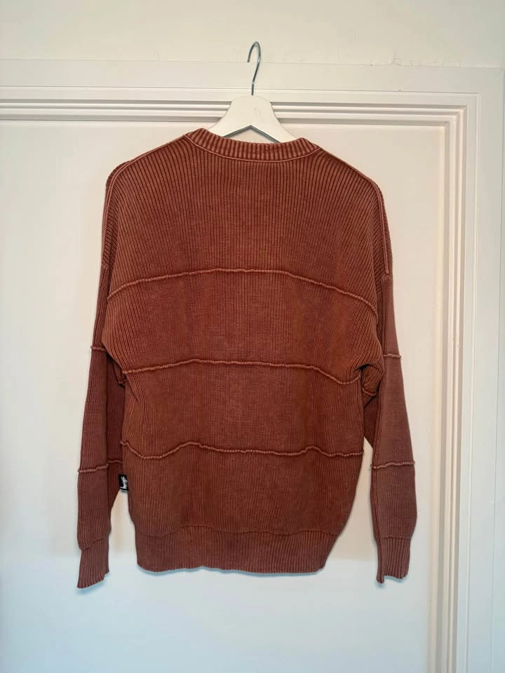 Stussy ribbed knit rust cardigan S - photo 2