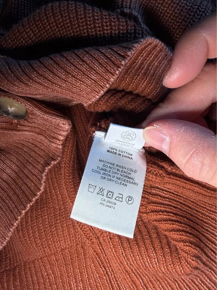Stussy ribbed knit rust cardigan S - photo 5