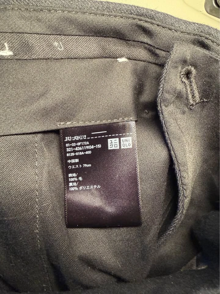 Uniqlo +J Black Wool Pants Waist 79cm - photo 3