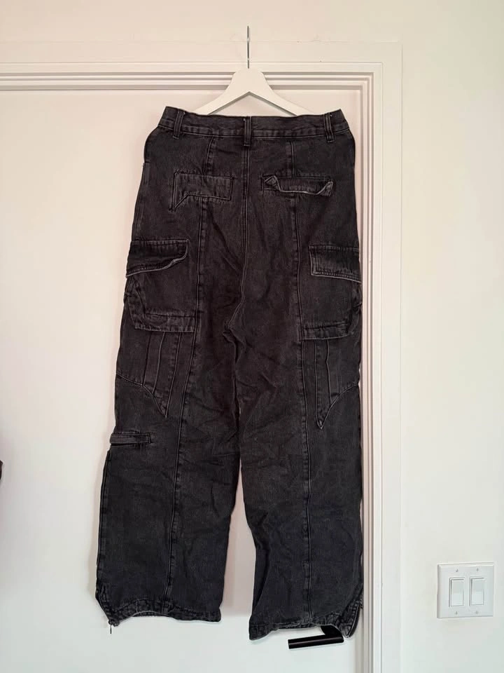 BLIND NO PLAN Black Baggy Cargo Pants S - photo 2