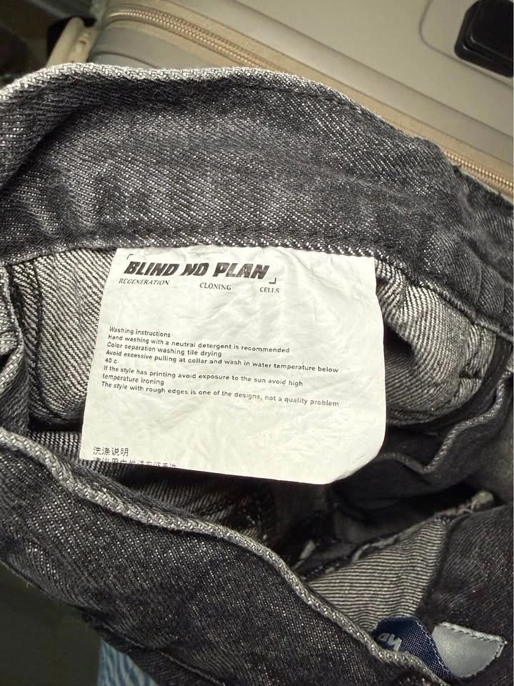 BLIND NO PLAN Black Baggy Cargo Pants S - photo 4