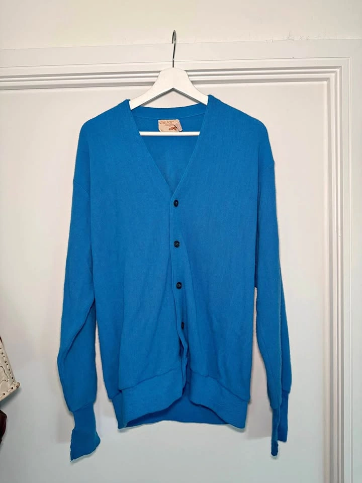 THE FOX COLLECTION Blue Cardigan Size L