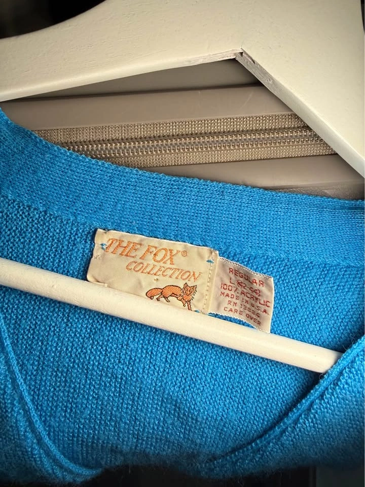 THE FOX COLLECTION Blue Cardigan Size L - photo 4