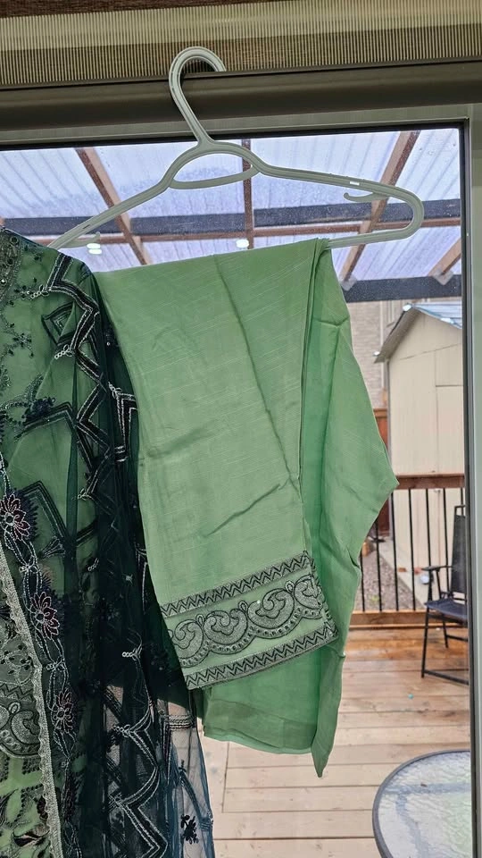 Brand New Pakistani Embroidered 3 Piece Suit - Mint Green - photo 5