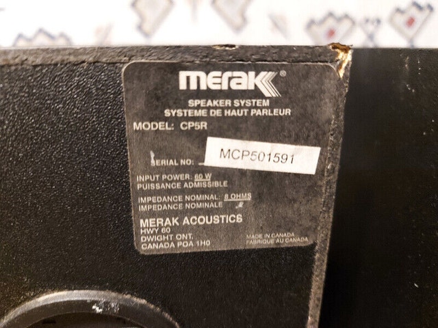 Merak Acoustics Speaker System 8 Ohm Left Right Center - photo 2