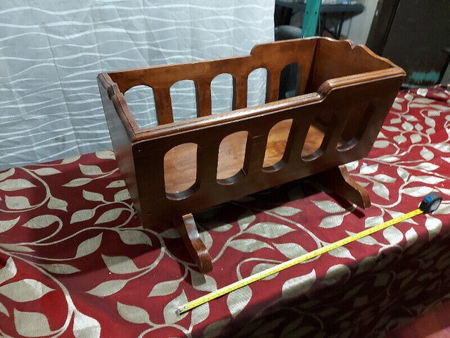 Small solid wooden baby rocking Carriage 11'' wide 23'' long 24' - photo 3