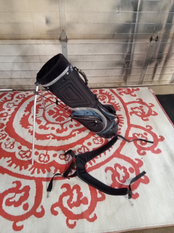 Golf Bag Knight Black Blue Stand & Carry Back