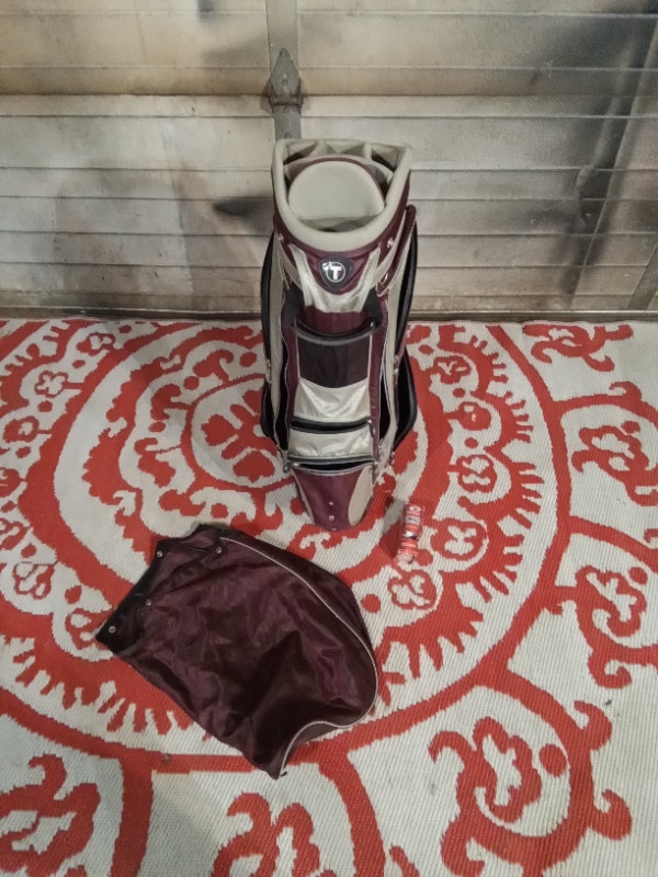 Golf Bag Grey Red Carry top cover larger