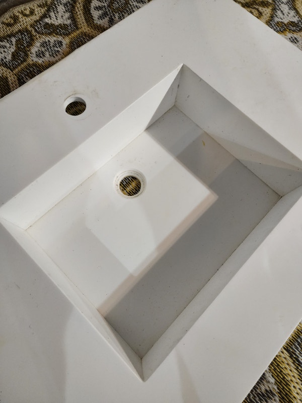 White Sink Rectangle Flat Countertop - photo 2