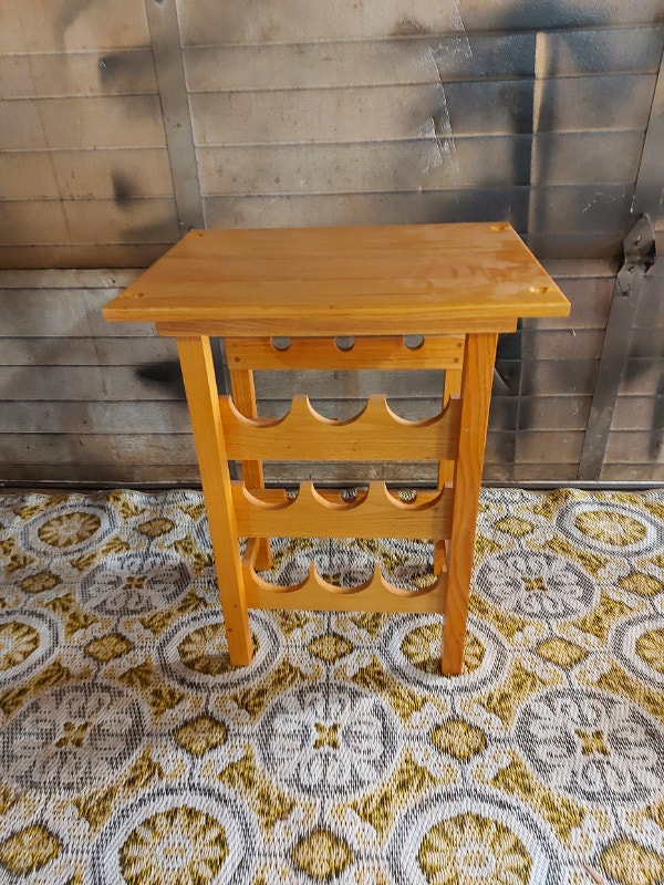 Wine Storage Rack Table Light Wood Bottle Holder - photo 2
