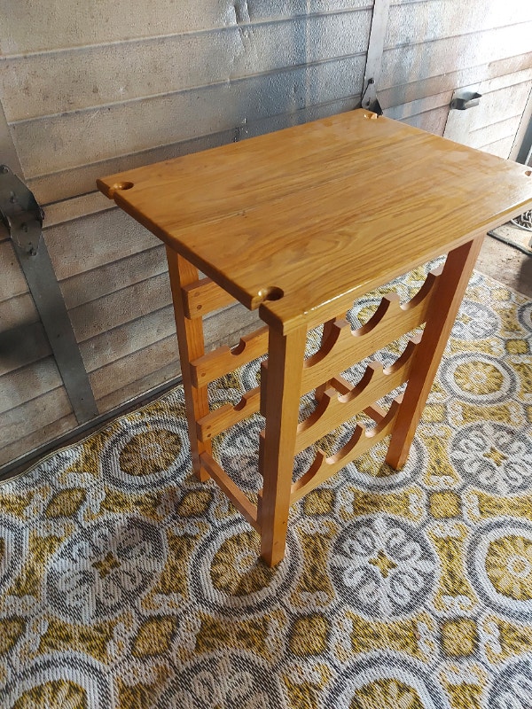 Wine Storage Rack Table Light Wood Bottle Holder - photo 4
