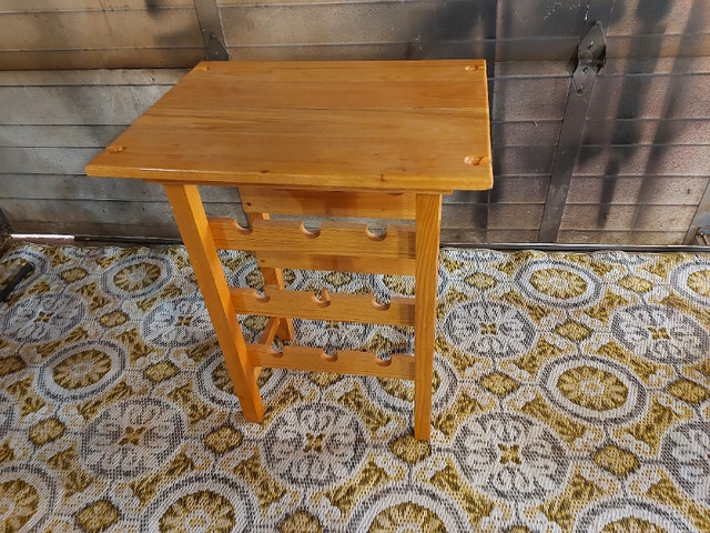 Wine Storage Rack Table Light Wood Bottle Holder - photo 5