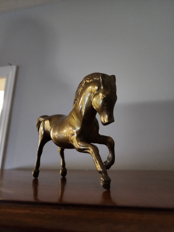 Brass Horse Statue 8'' x 5'' Decor - photo 2