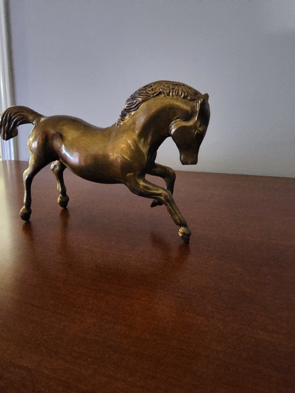 Brass Horse Statue 8'' x 5'' Decor - photo 3