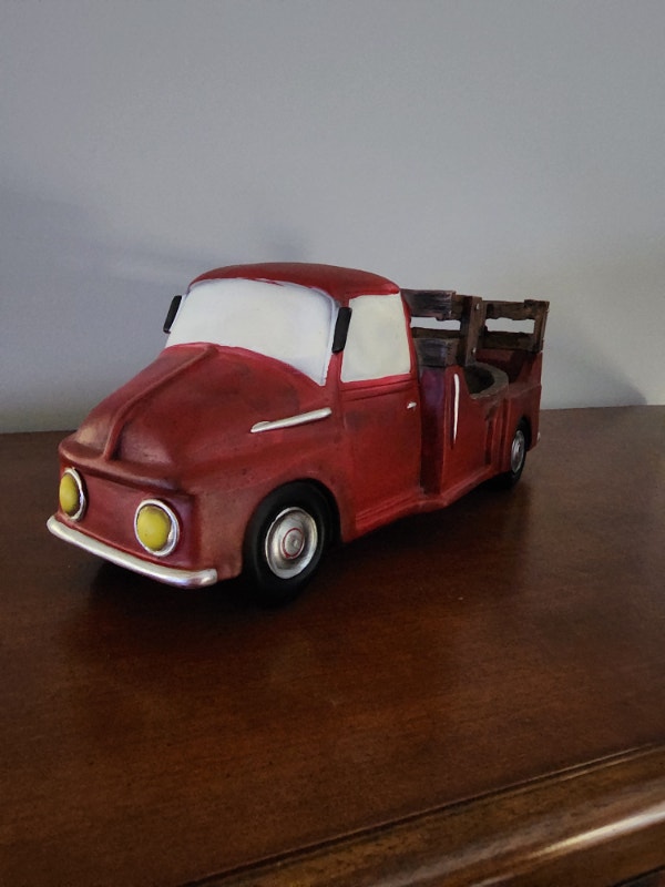 Vintage Red Pickup Truck Porcelain - 14''