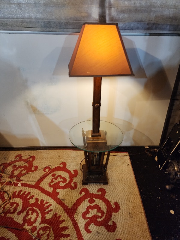 Vintage Standing Lamp Table