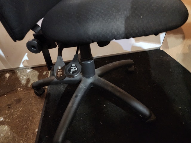 Black Cloth Office Chair - No Arm Rests, Tall Back, Rolling - photo 5