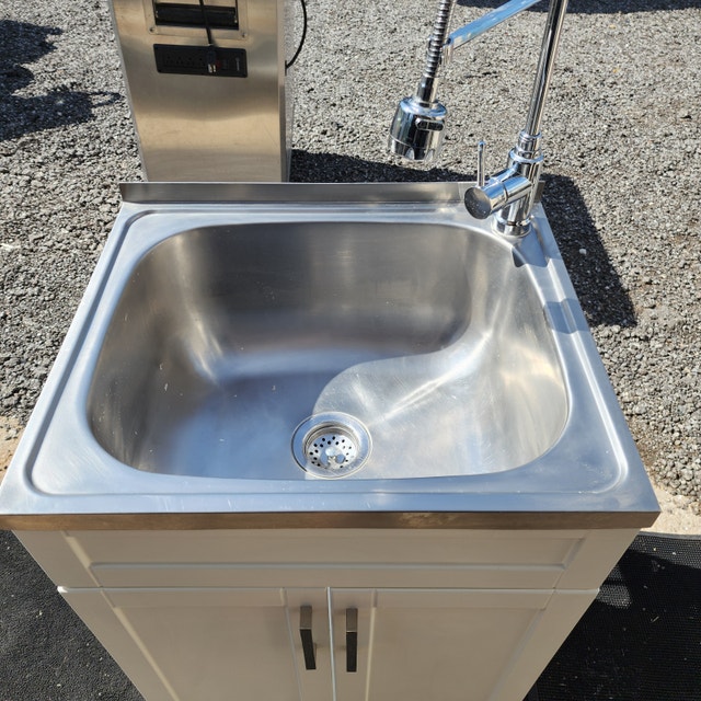 Vanity White Large Stainless Sink Flexible Tap - photo 2