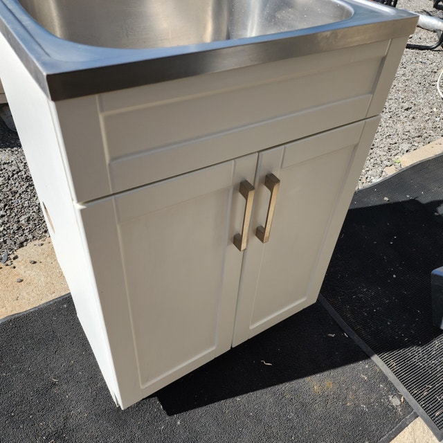 Vanity White Large Stainless Sink Flexible Tap - photo 5