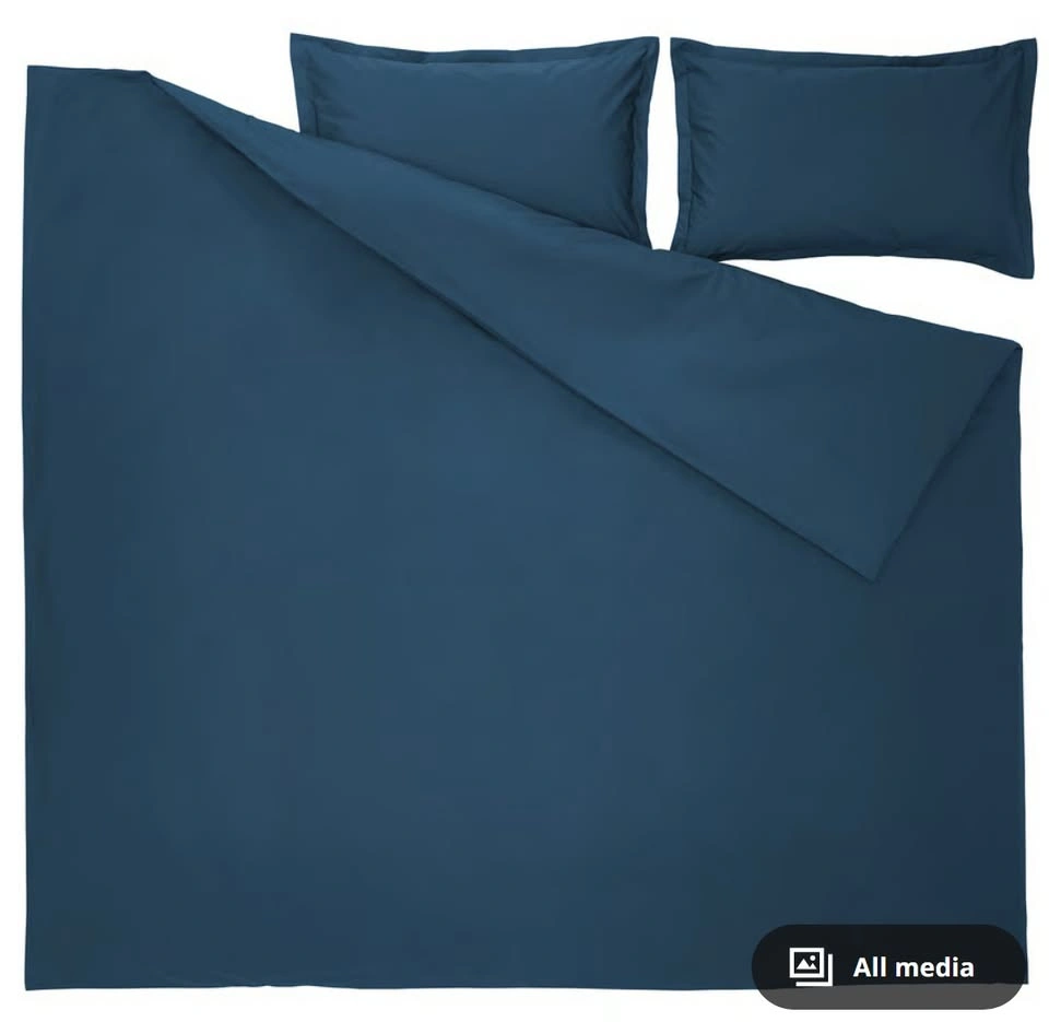 IKEA King-Size Dark Blue Bed Set - Complete Package - photo 5