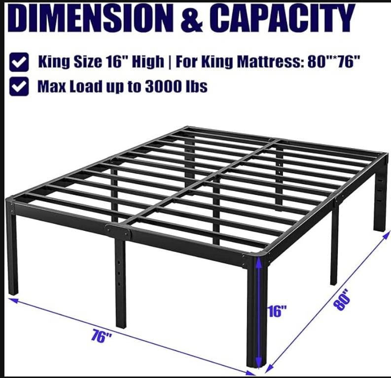 IKEA King-Size Dark Blue Bed Set - Complete Package - photo 4