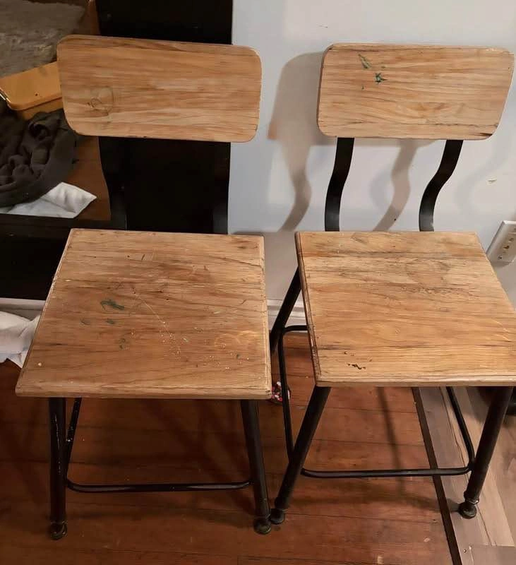 Free Wood & Metal Chairs for Table - photo 4