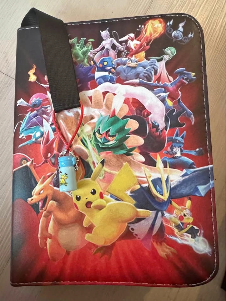 Filled Pokémon card binder