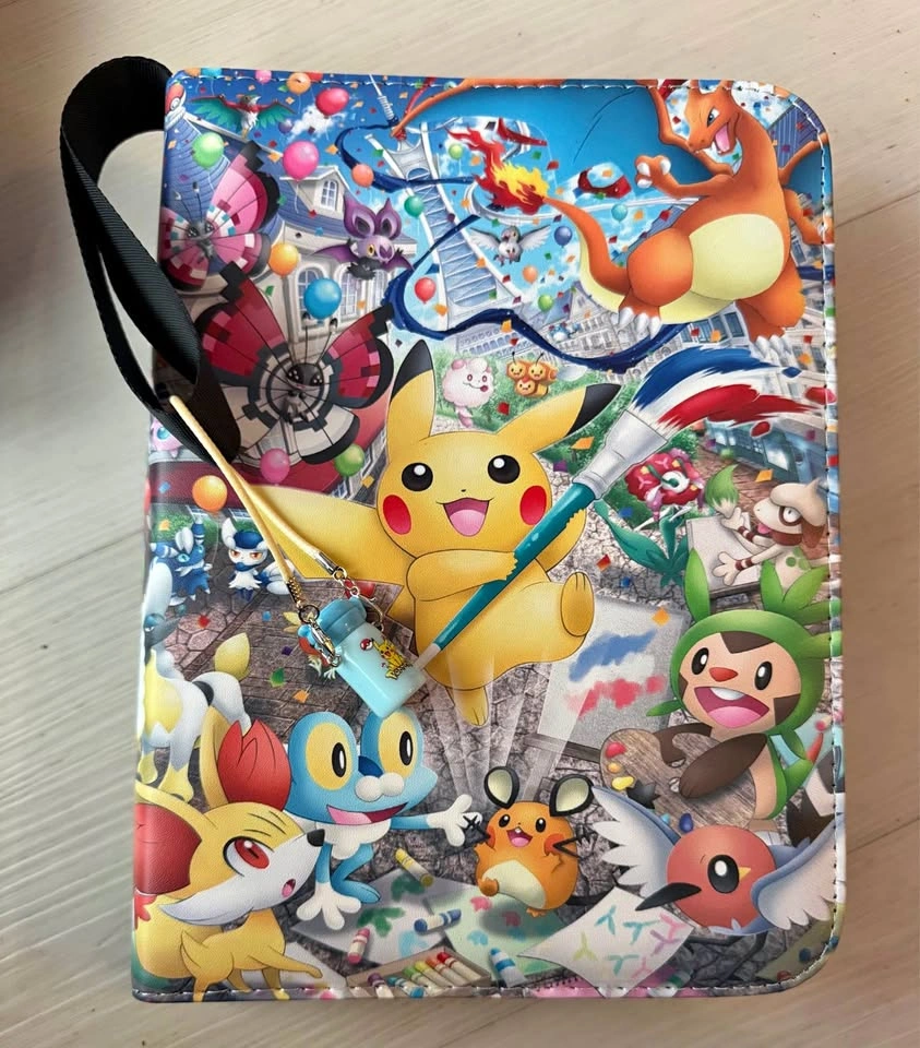 Filled Pokémon card binder