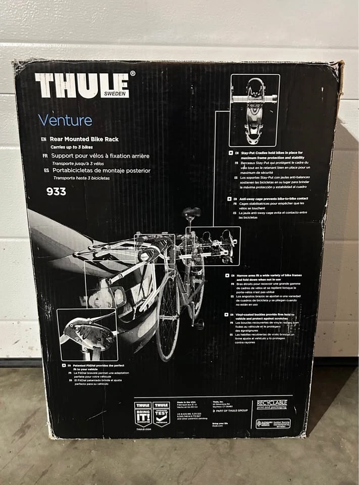 New Thule 3 Bike Venture Bike Rack - photo 3