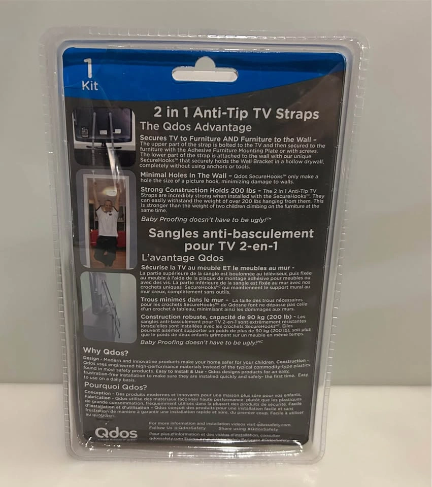New 2 in 1 Anti-Tip TV Straps Baby Proofing - photo 2