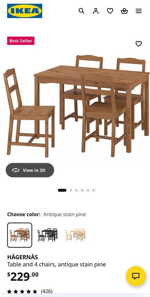 IKEA HÄGERNÄS Dining Table and 3 Chairs - photo 3