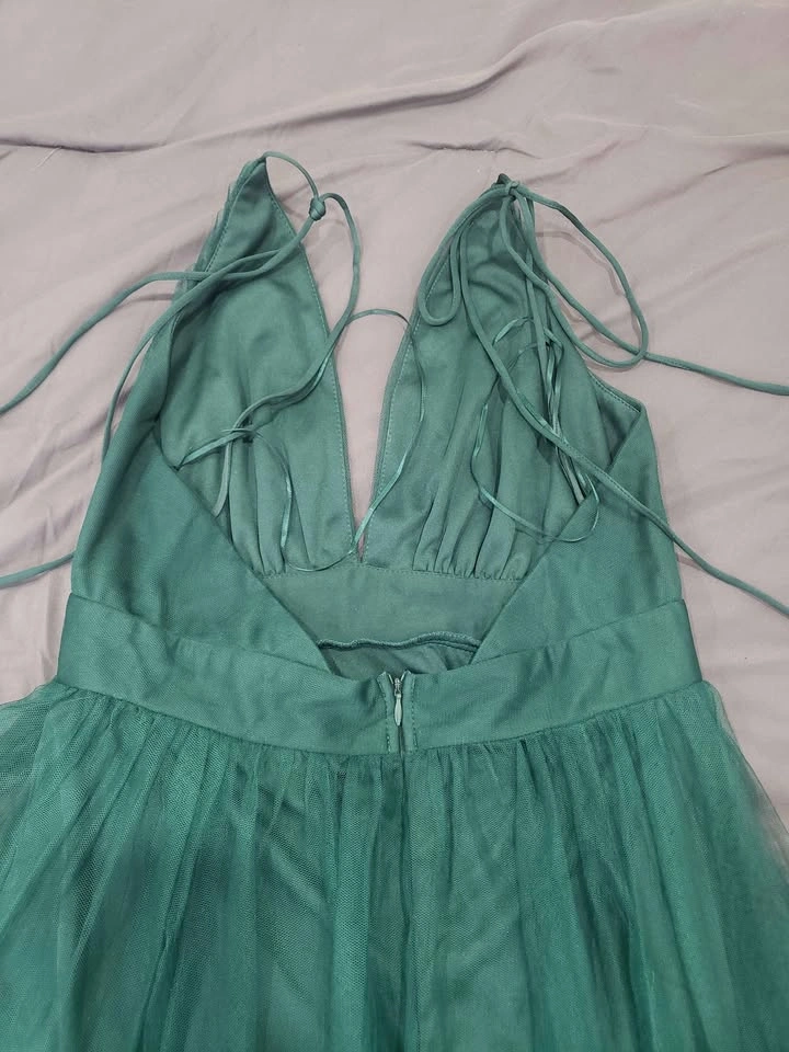 Emerald green long formal dress - photo 2