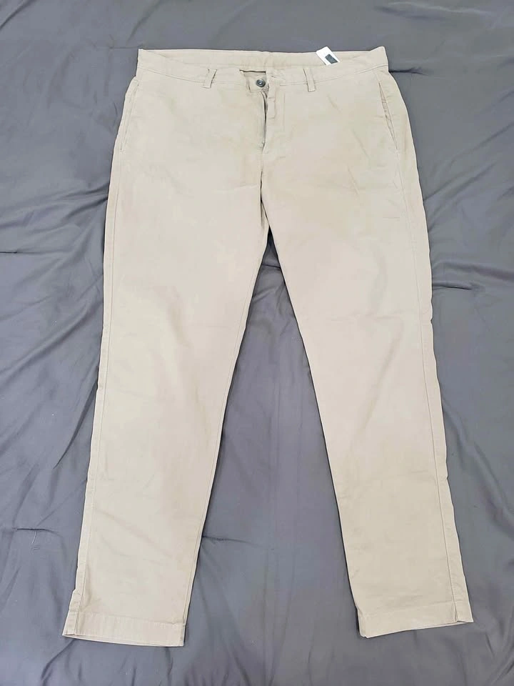 Massimo Dutti Beige Tapered Fit Chinos