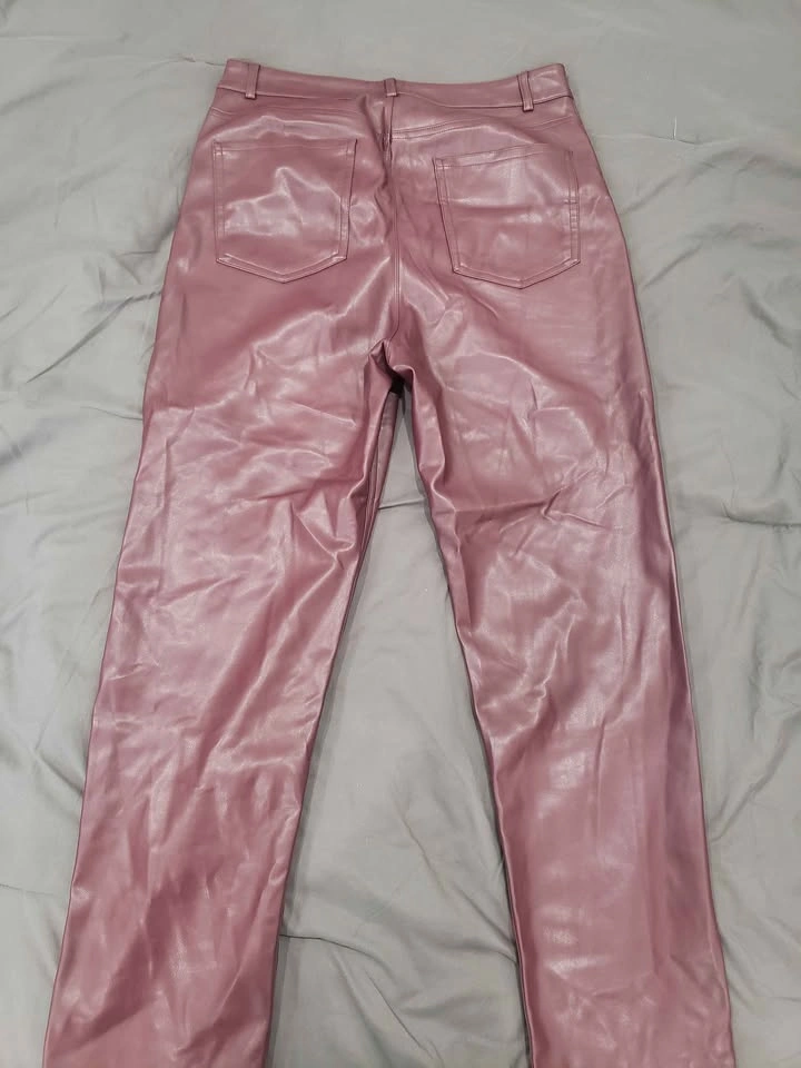 Dynamite Mauve Faux Leather Pants Size 12 - photo 2