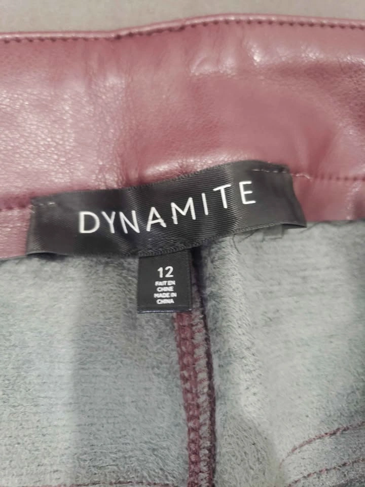 Dynamite Mauve Faux Leather Pants Size 12 - photo 3