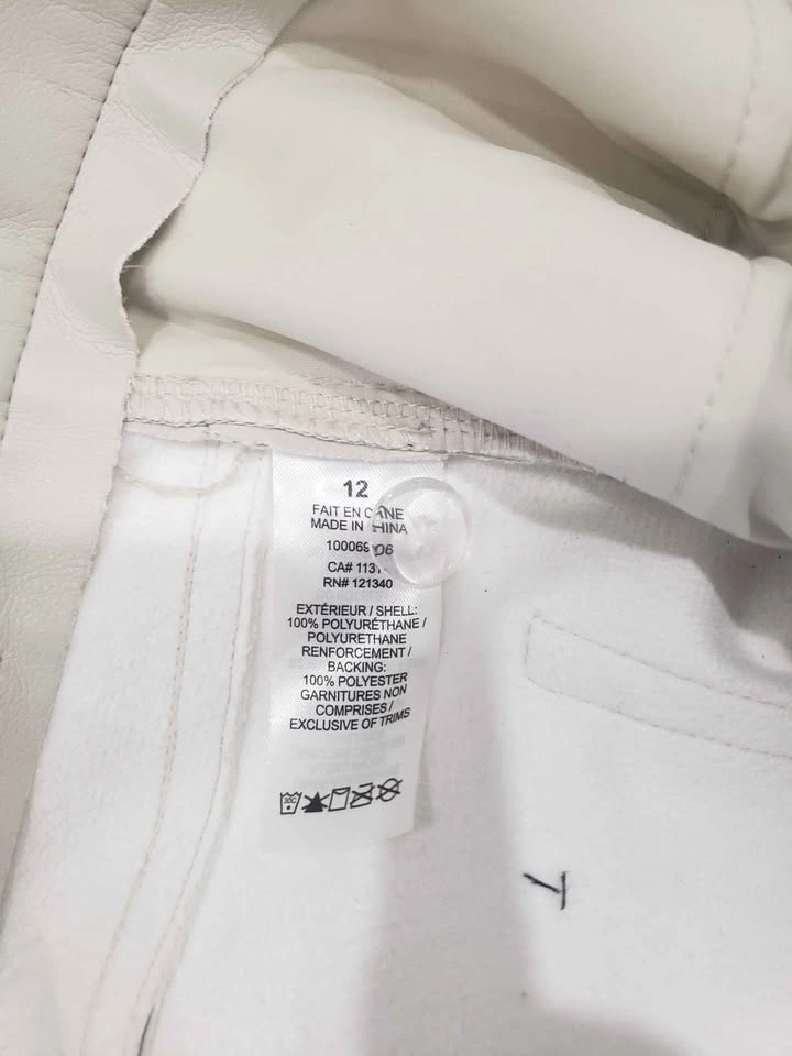 Dynamite Cream Faux Leather Straight Leg Pants Size 12 - photo 4