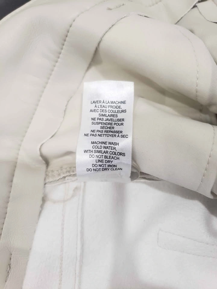 Dynamite Cream Faux Leather Straight Leg Pants Size 12 - photo 5