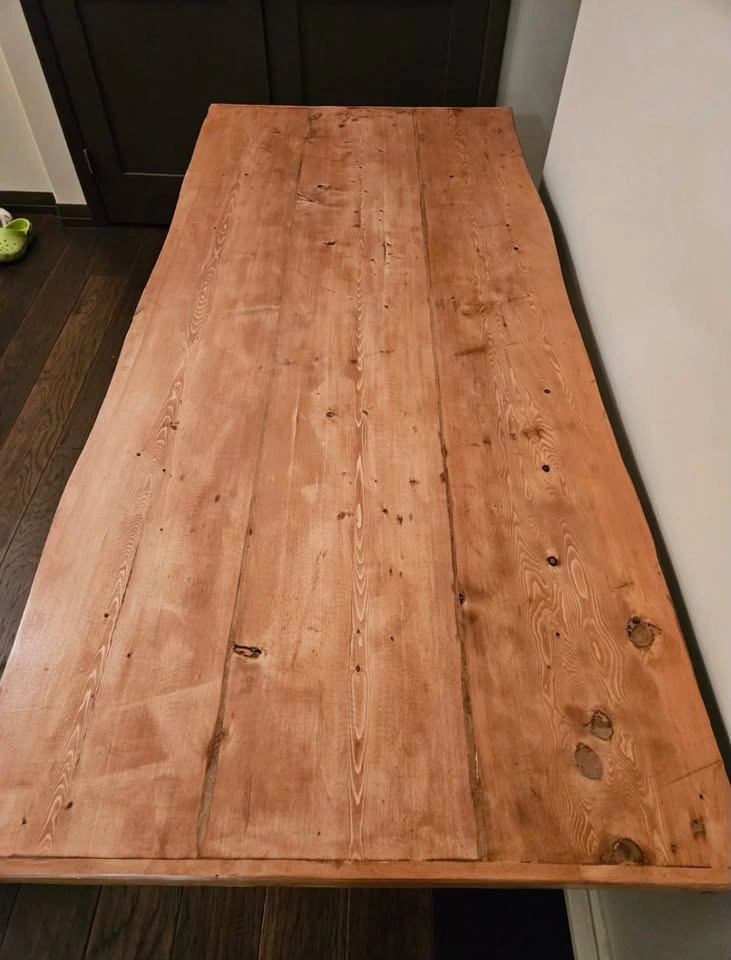 Rustic Solid Wood Dining Table with Bench Seating - photo 2