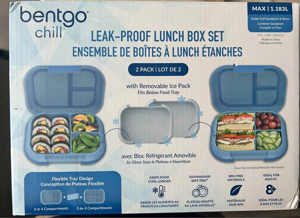Bentgo Chill 2-Pack Lunch Box Set with Ice Packs