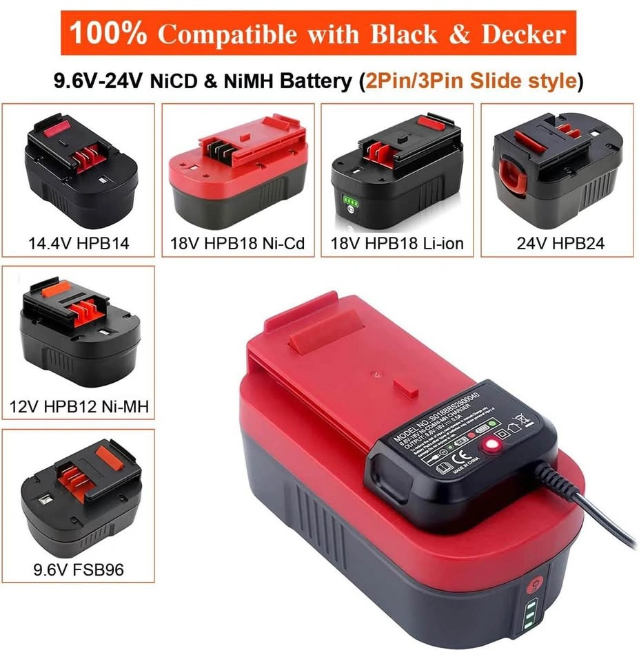 Black & Decker Compatible 9.6V-18V Ni-CD Ni-MH Battery Charger - photo 2