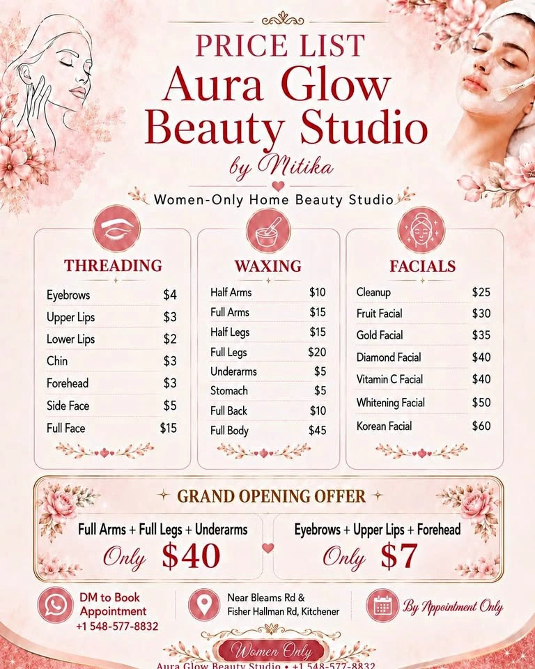 Threading, waxing, facial