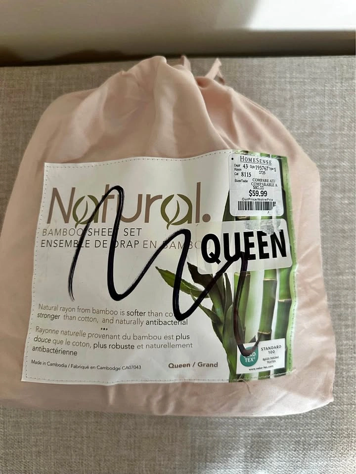 Natural Bamboo Sheet Set Queen