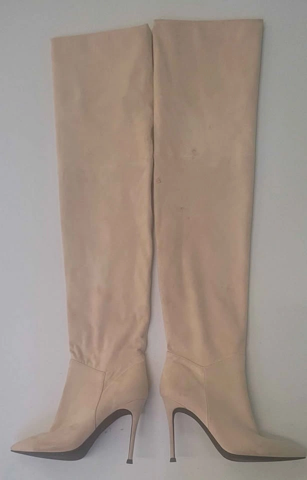 Jeffrey Campbell Beige Suede Knee High Boots Size 6. $100 - photo 2