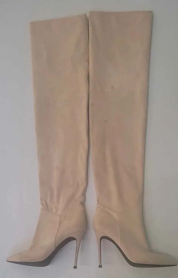 Jeffrey Campbell Beige Suede Knee High Boots Size 6. $100 - photo 2