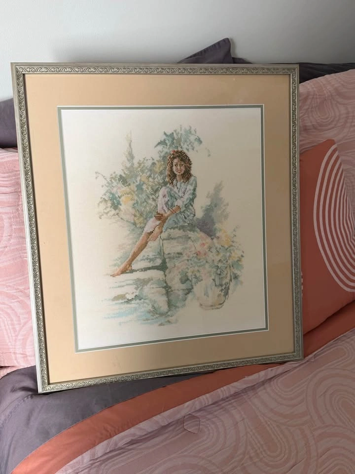 Large Lanarte Hand-Stitched Needle Point - Professionally Framed - photo 2