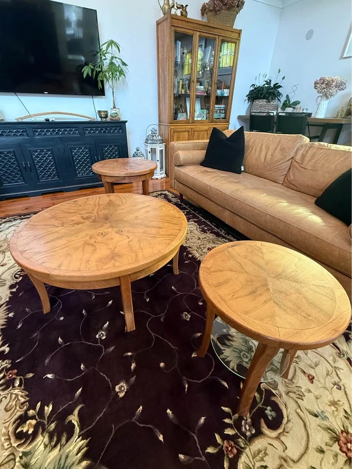 Hand Crafted Walnut Table Set (3 Pieces) - photo 2